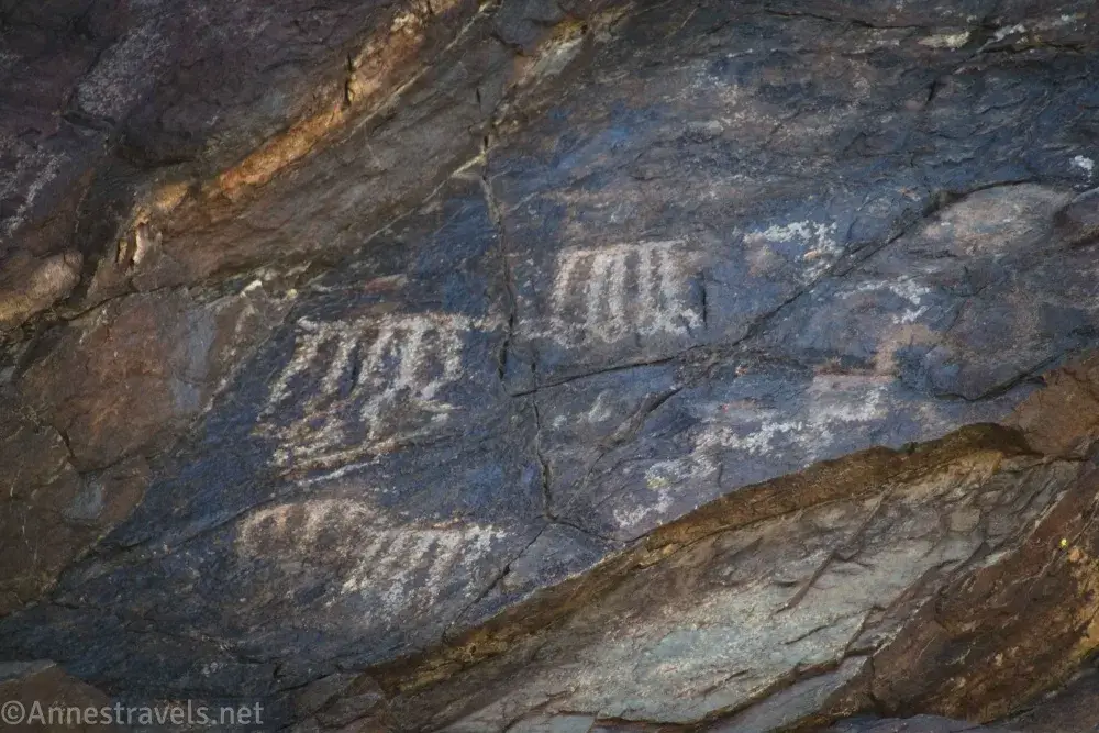 Rock Art in Echo Canyon Rock art on the wall of Echo Canyon, Death Valley National Park, California