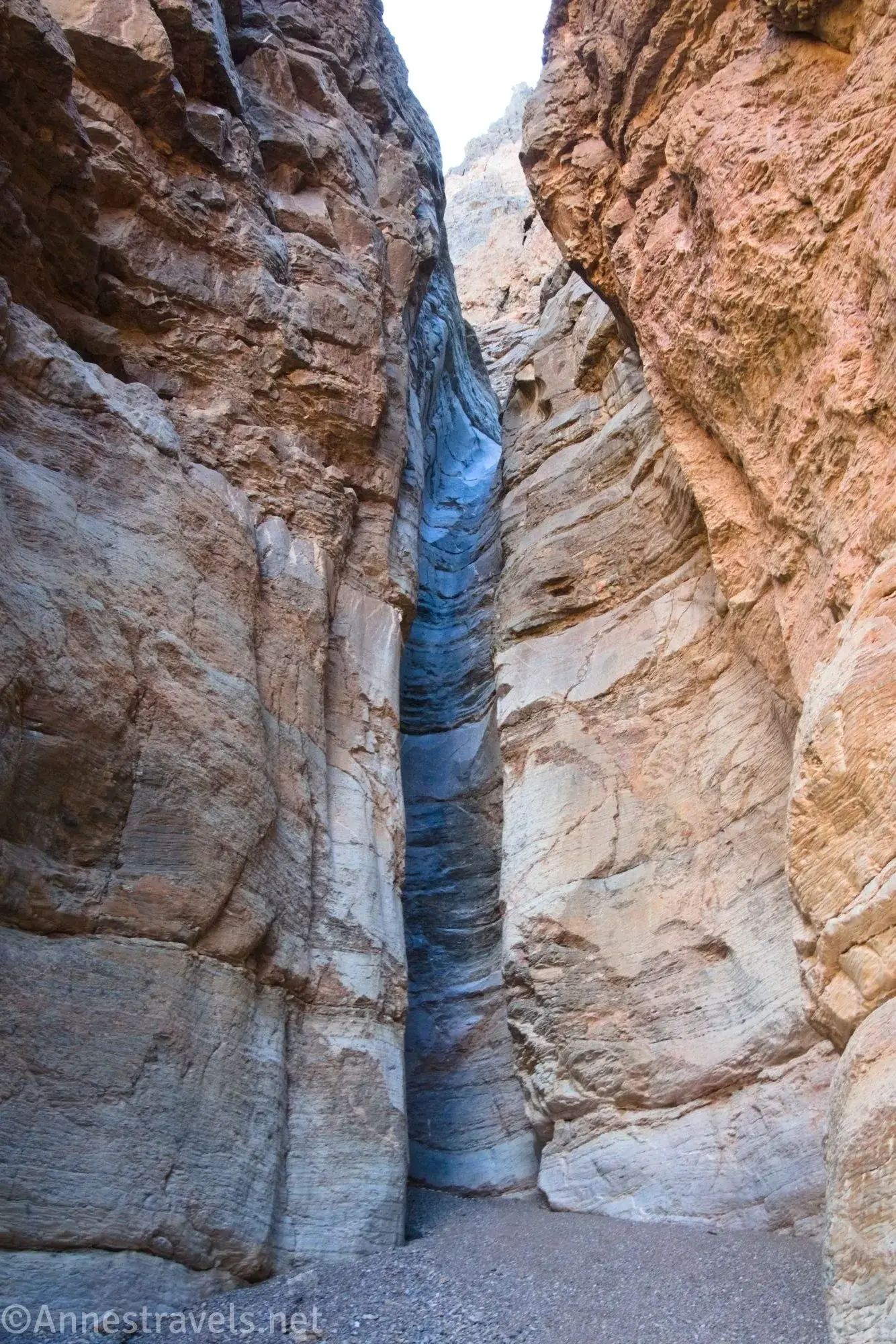 impassable Dryfall in Slit Canyon Cliffs give way to a slick dryfall