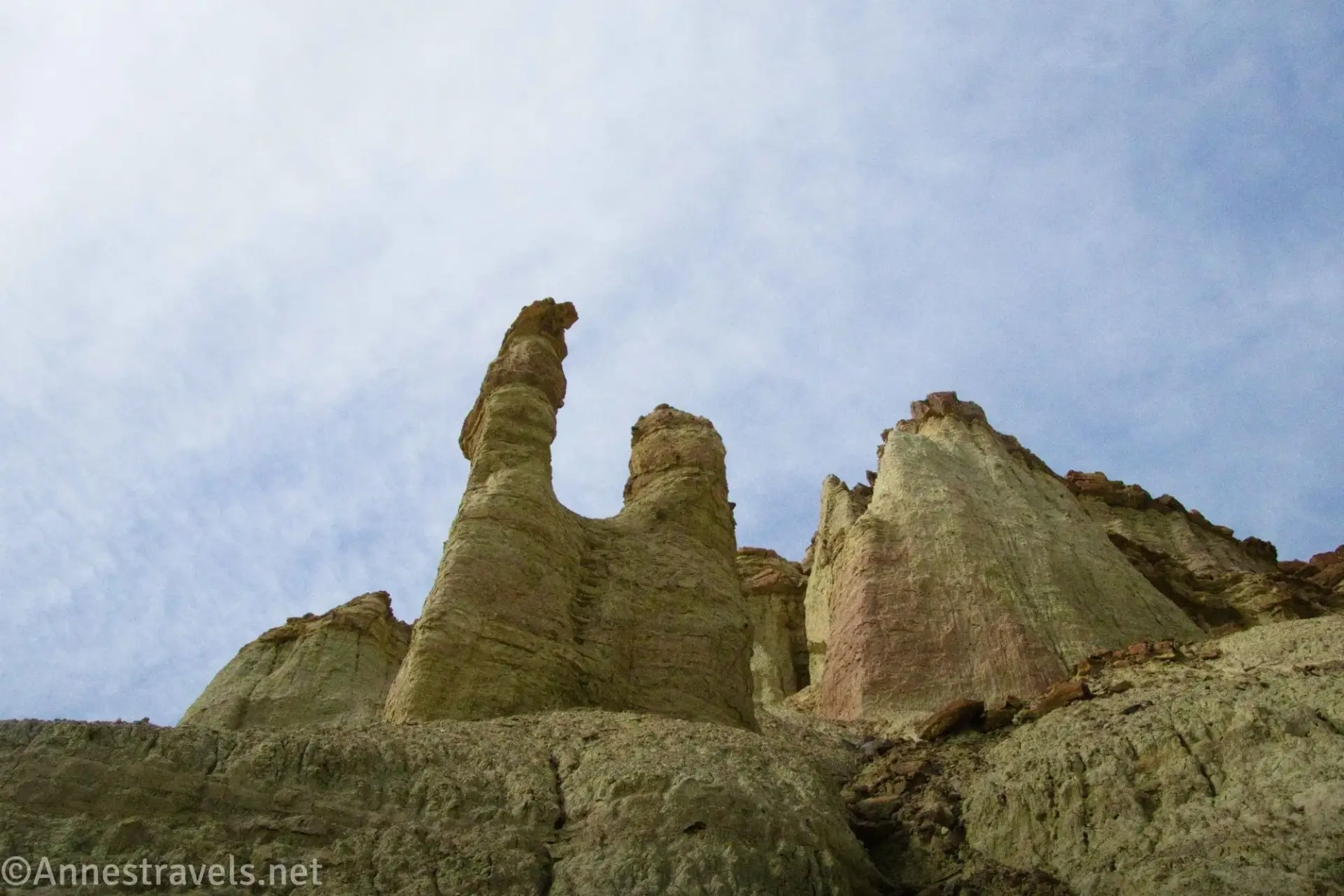 Hoodoos in Pinnacle Fork Badland towers against the sky