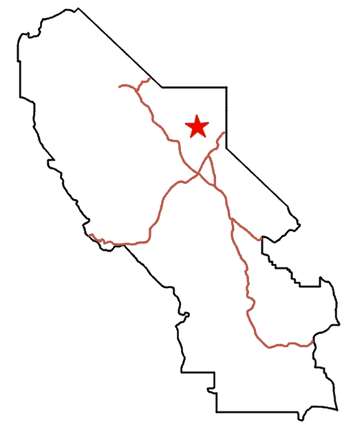 Location map for hikes near Red Pass and Leadville on the Titus Canyon Road, Death Valley National Park, California