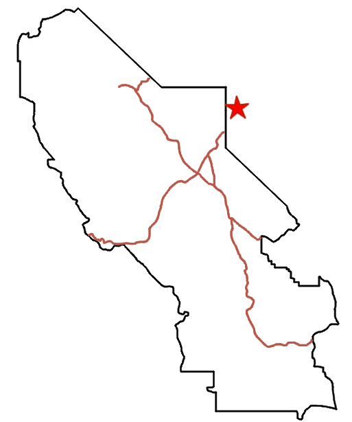 Titus Canyon Road and Rhyolite Location Map, Death Valley National Park, California