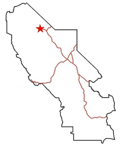 Ubehebe Crater location map, Death Valley National Park, California