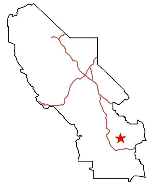 Location map for roads and hikes in Death Valley National Park such as Gold Valley, Deadman Pass, Smith Mountain, and Brown Peak