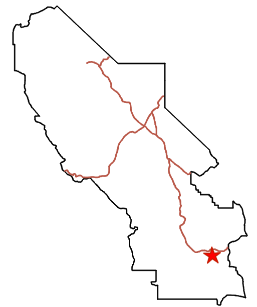 Map of Death Valley National Park with major roads in road