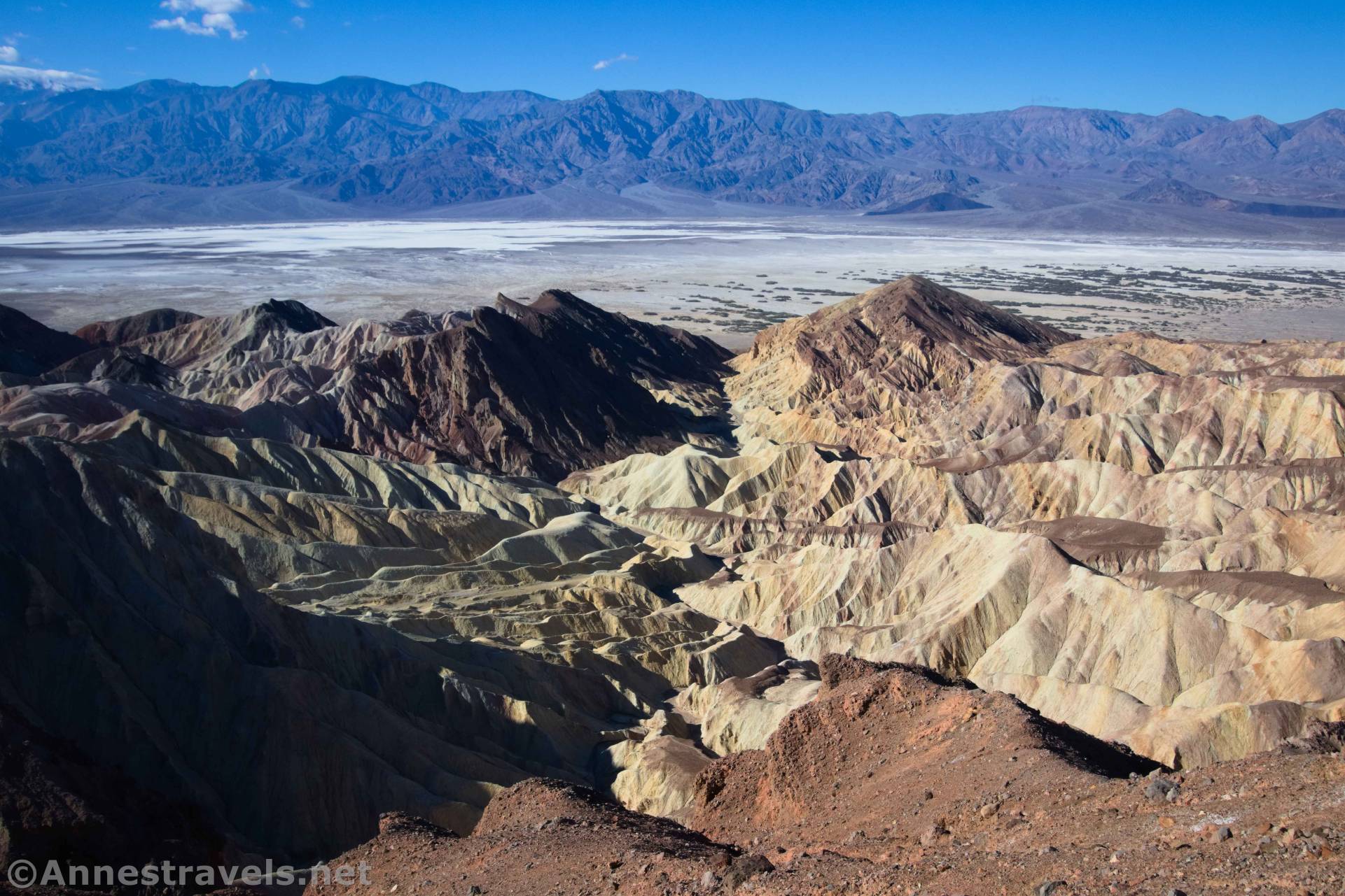 Golden Canyon from the Red Cathedral Canyon Crest, Death Valley National Park, California