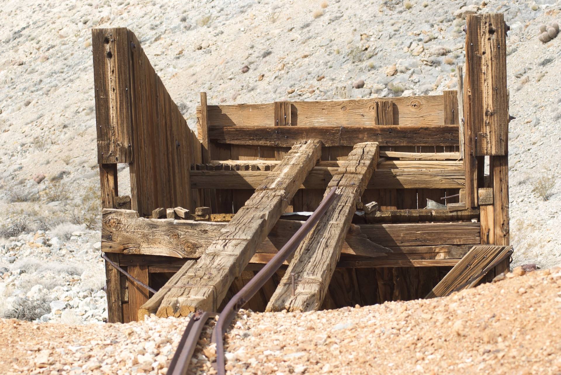 Ore bin at the Ubehebe Lead Mine, Death Valley National Park, California