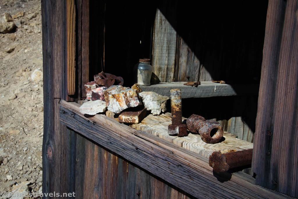 Rocks, Nuts, and Bolts in John Cyty's Cabin, Death Valley National Park, California
