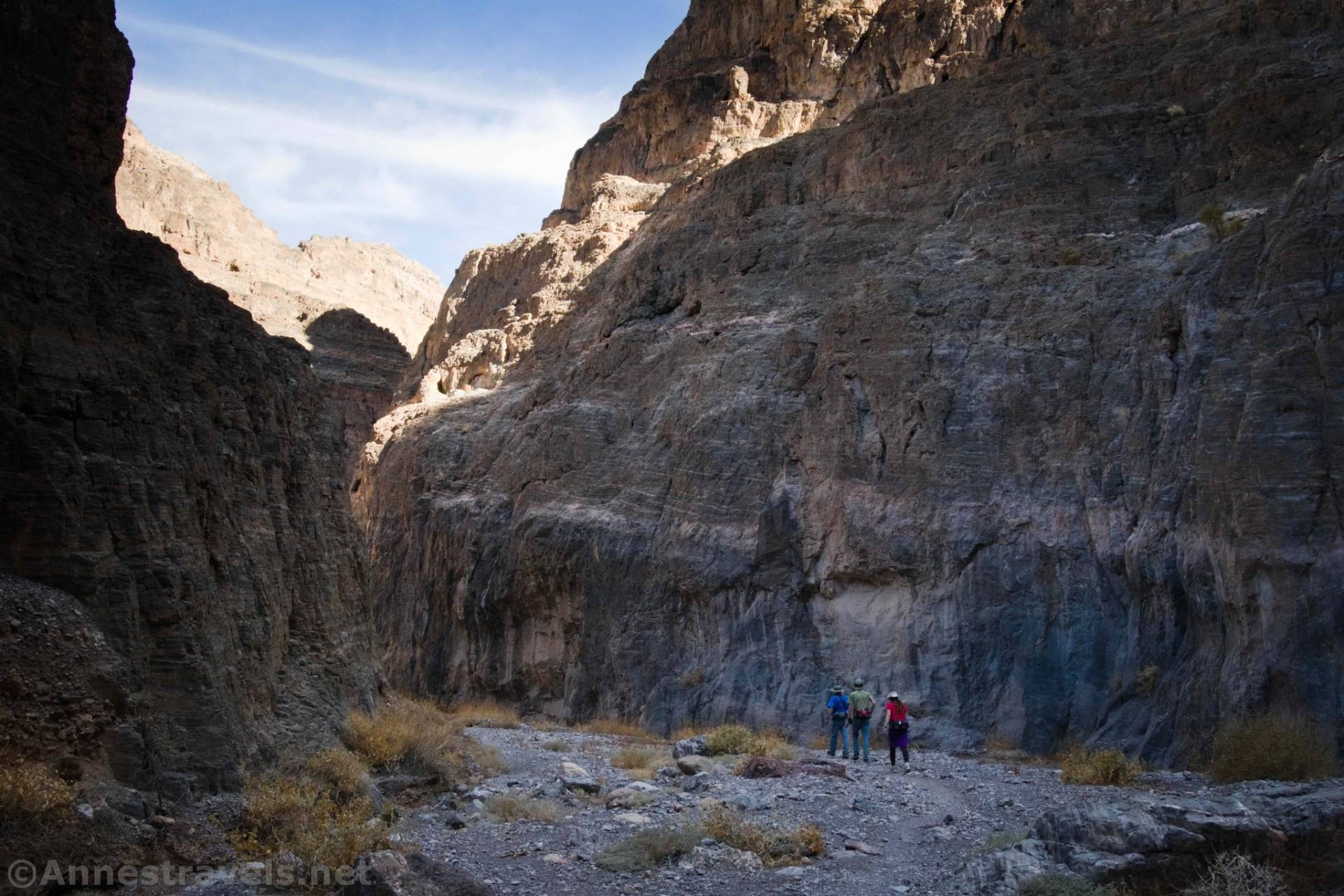 Hiking up the lower part of Fall Canyon, Death Valley National Park, California