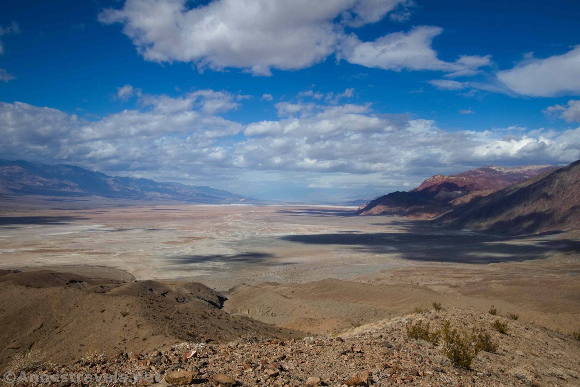 Views down on Death Valley from above Sidewinder Canyon Slot 5, Death Valley National Park, California