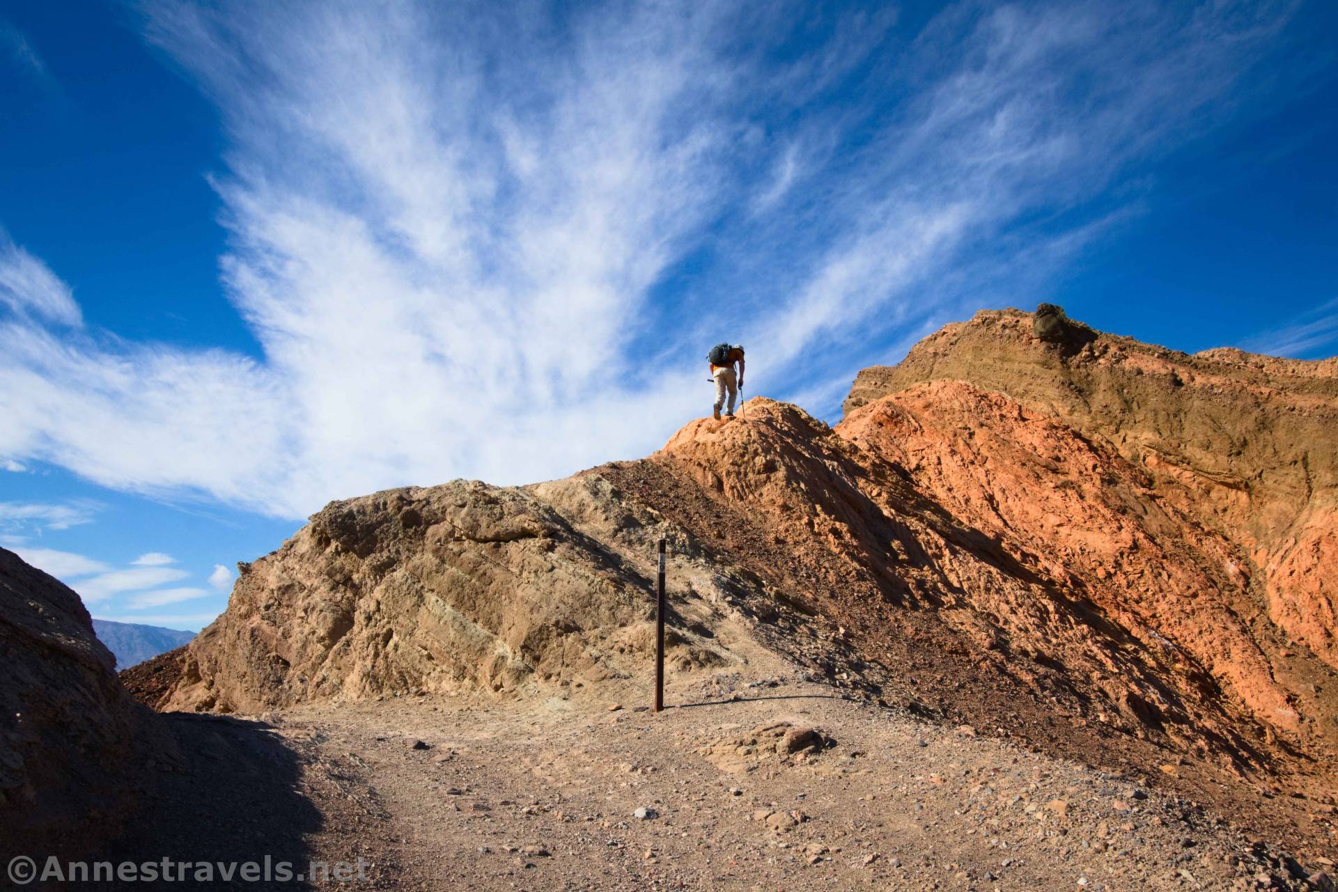 Beginning up the Red Cathedral Canyon Crest, Death Valley National Park, California