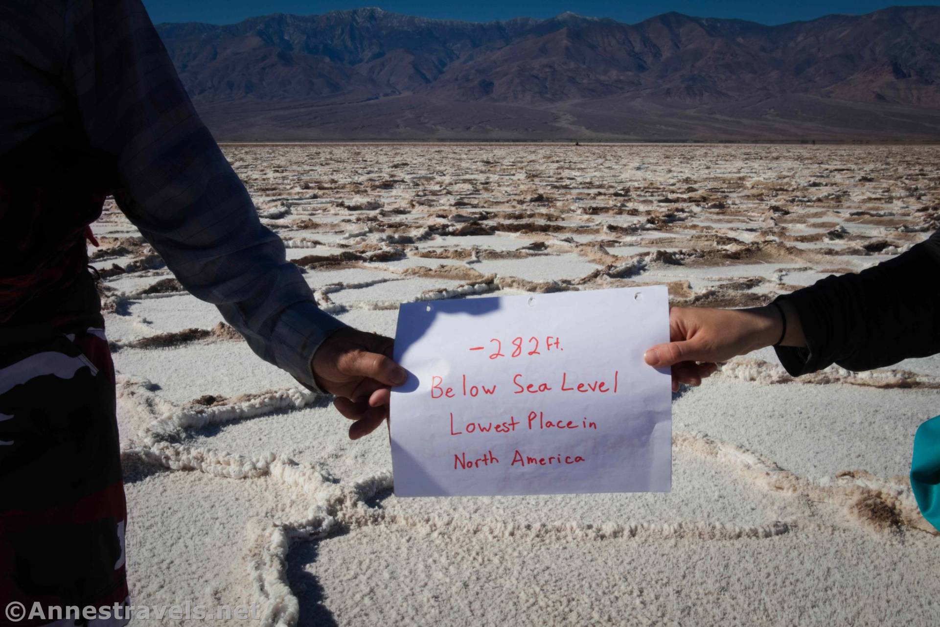 282 Feet Below Sea Level on Badwater Flats, Death Valley National Park, California