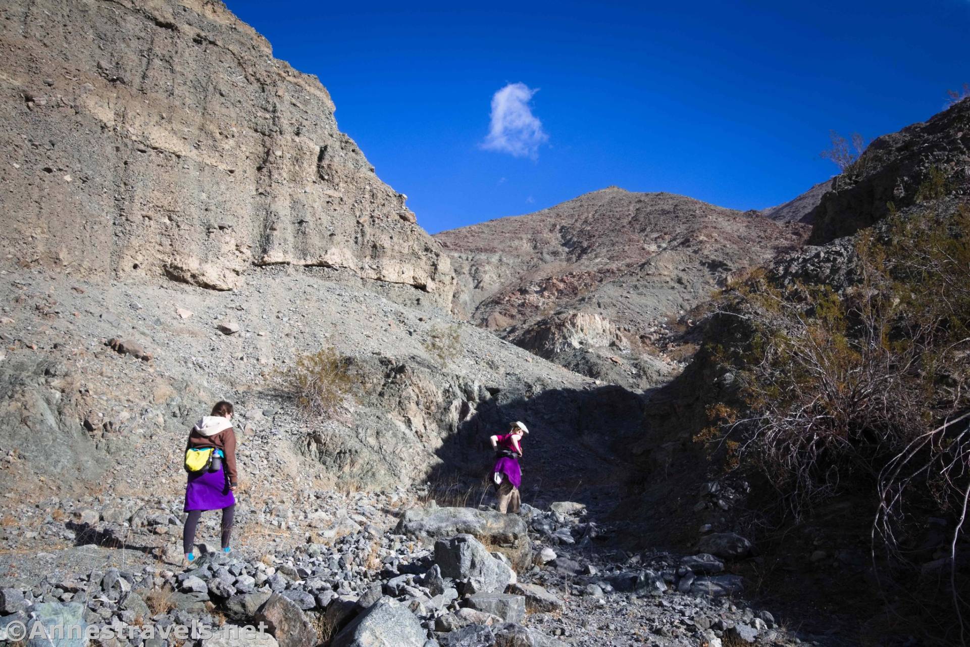 Hiking up the main Sidewinder Canyon, Death Valley National Park, California