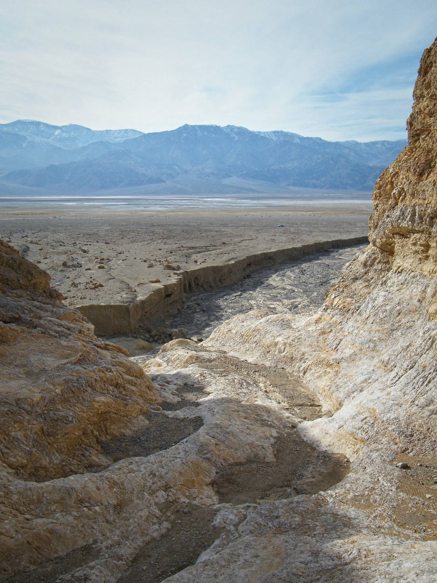 Views down Gower Gulch to Badwater Flats, Death Valley National Park, California