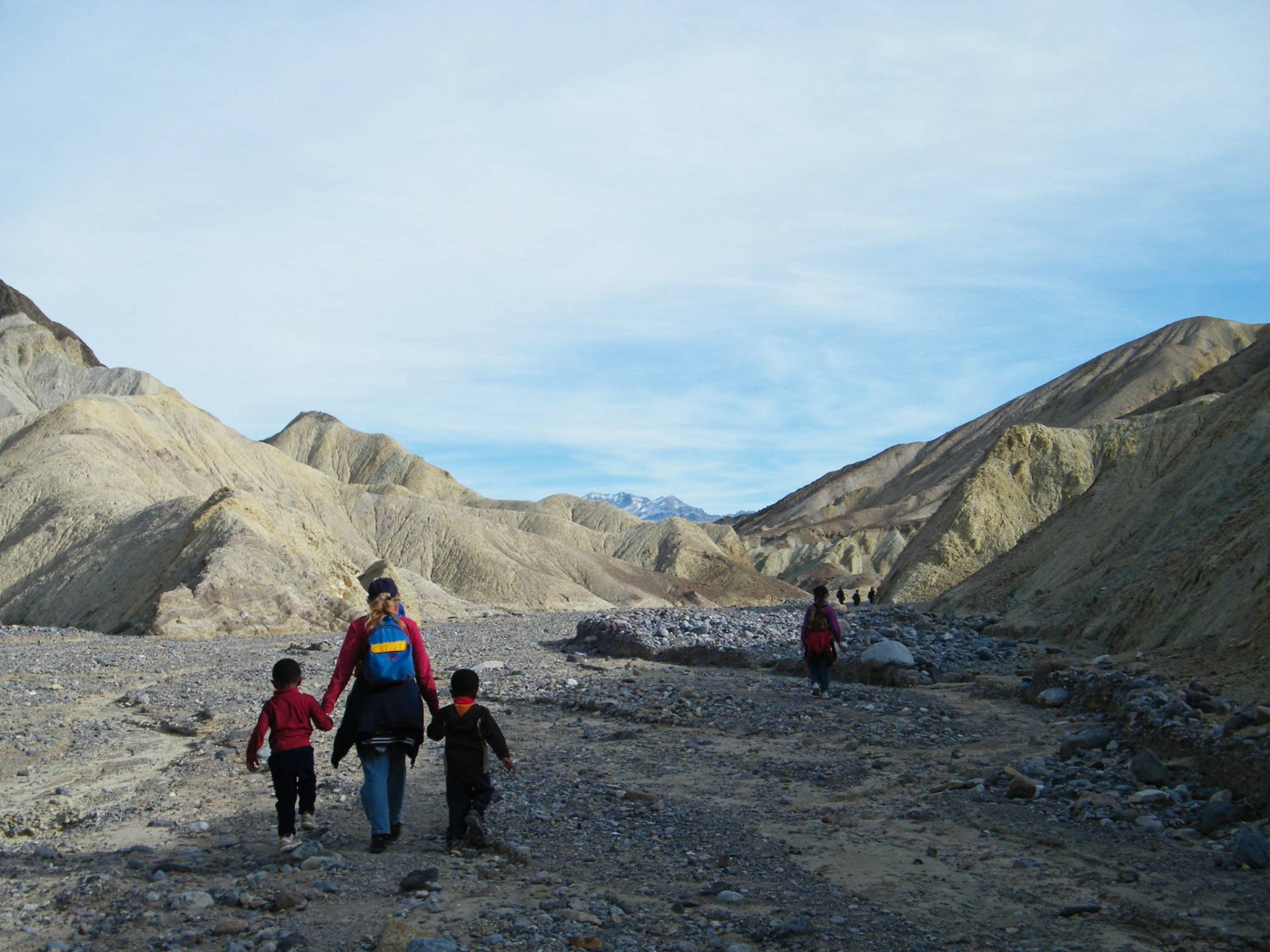 Hikers in Gower Gulch, Death Valley National Park, California