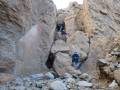 Scrambling around Sidewinder Canyon Slot 4, Death Valley National Park, California