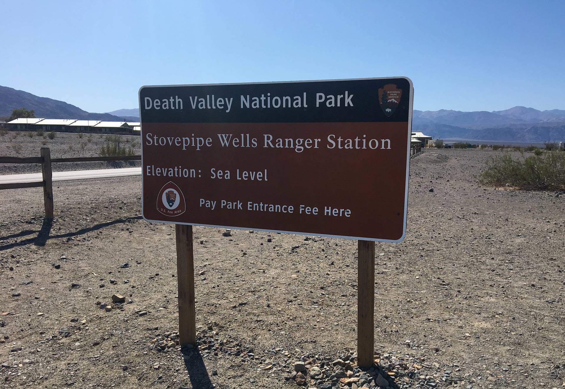 Sign at Stovepipe Wells, Death Valley National Park, California