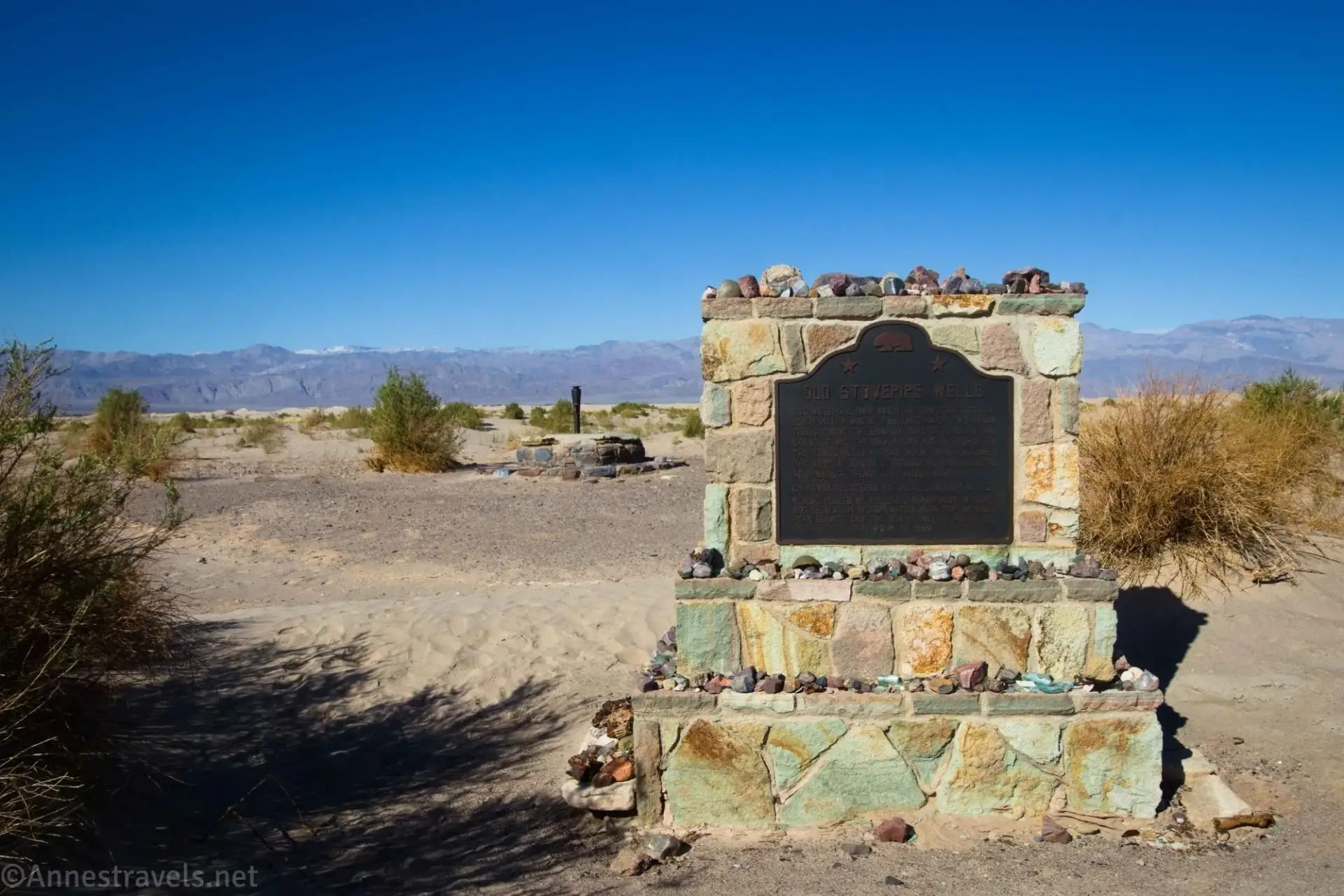 The Historic Stovepipe Well Sign, Death Valley National Park, California