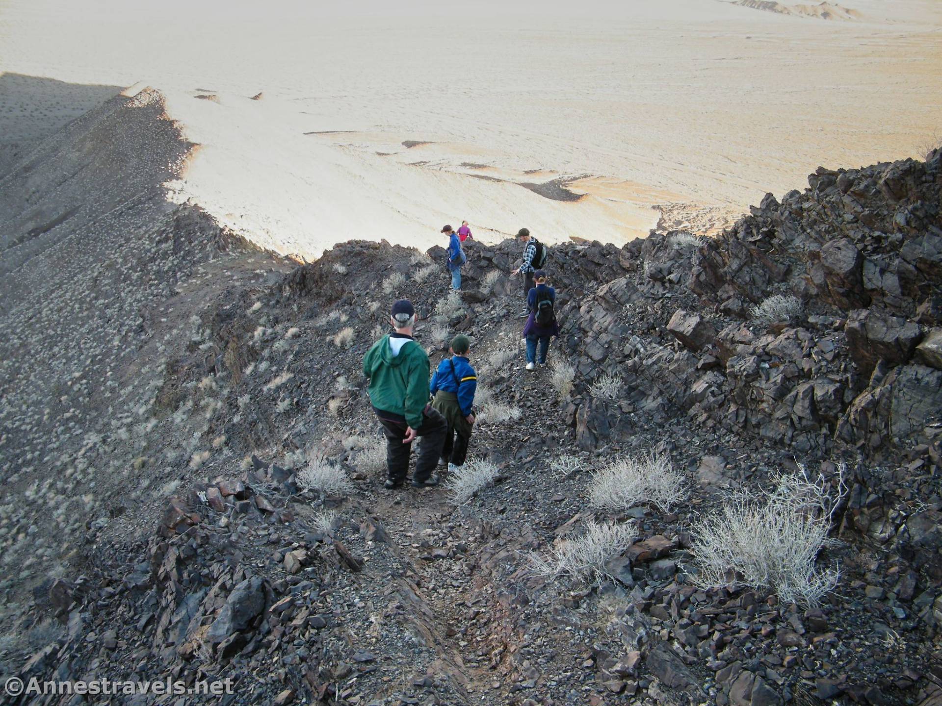 Climbing down the Death Valley Buttes, Death Valley National Park, California
