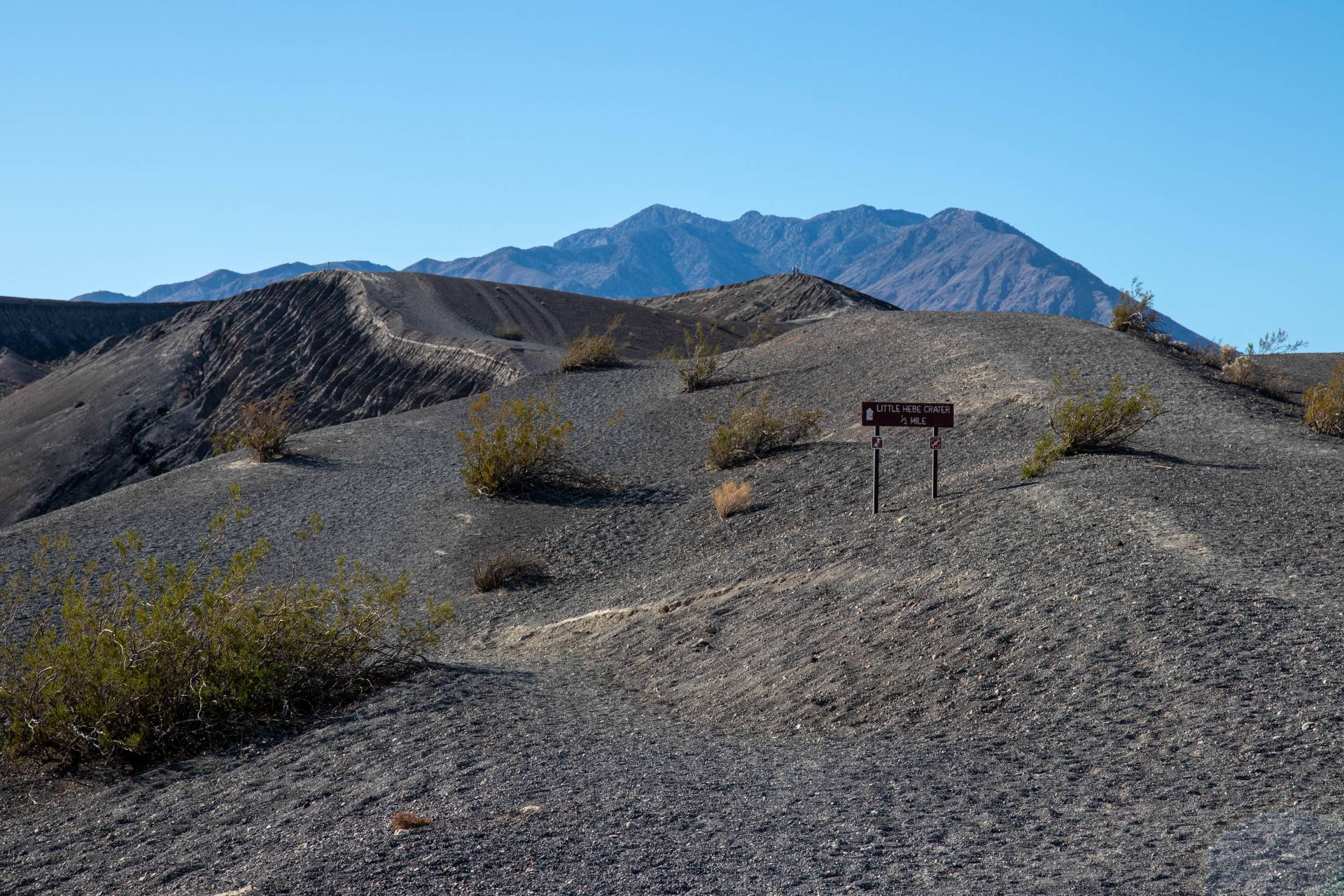 Sign for Little Hebe Crater, Death Valley National Park, California