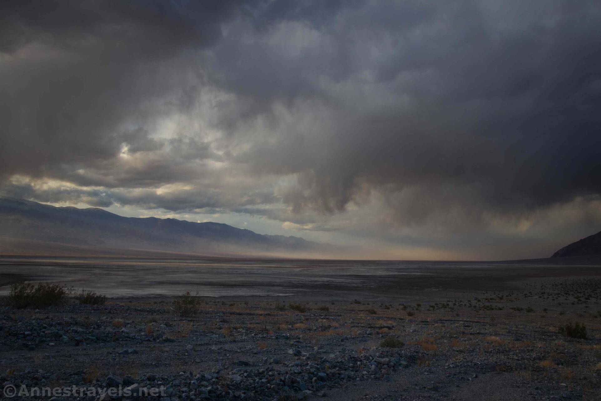 A storm over Death Valley from below Sidewinder Canyon, Death Valley National Park, California