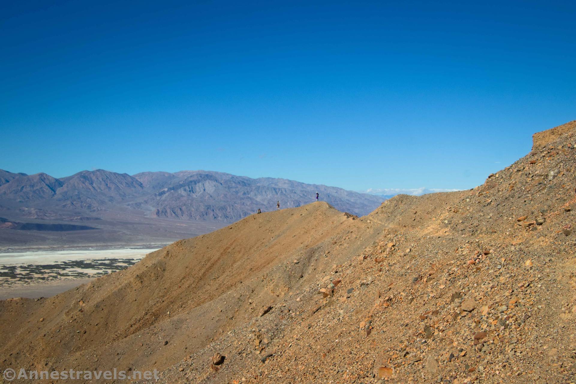 Along a sketchy part of the Red Cathedral Canyon Crest, Death Valley National Park, California