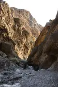 Above the Dryfall Rock walls in a desert canyon