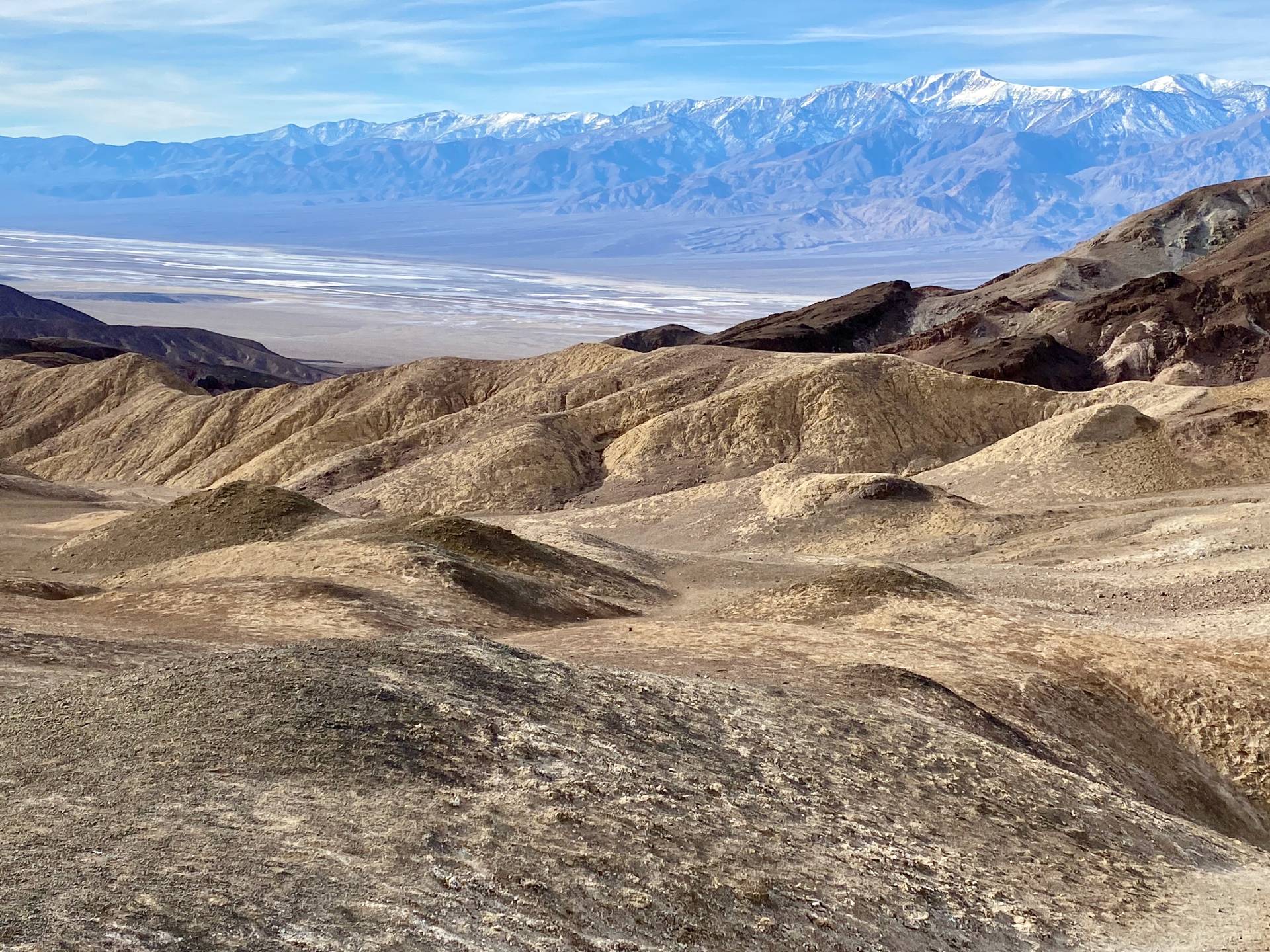 Views of Badwater Basin and Telescope Peak from Desolation Canyon, Death Valley National Park, California