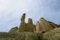Hoodoos in Pinnacle Fork Badland towers against the sky