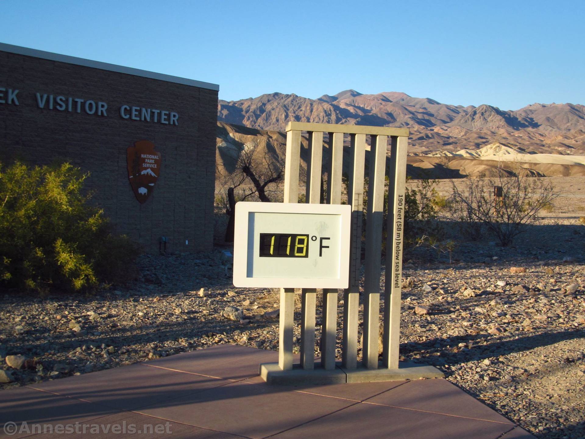 Thermometer at the Furnace Creek Visitor Center, Death Valley National Park, California