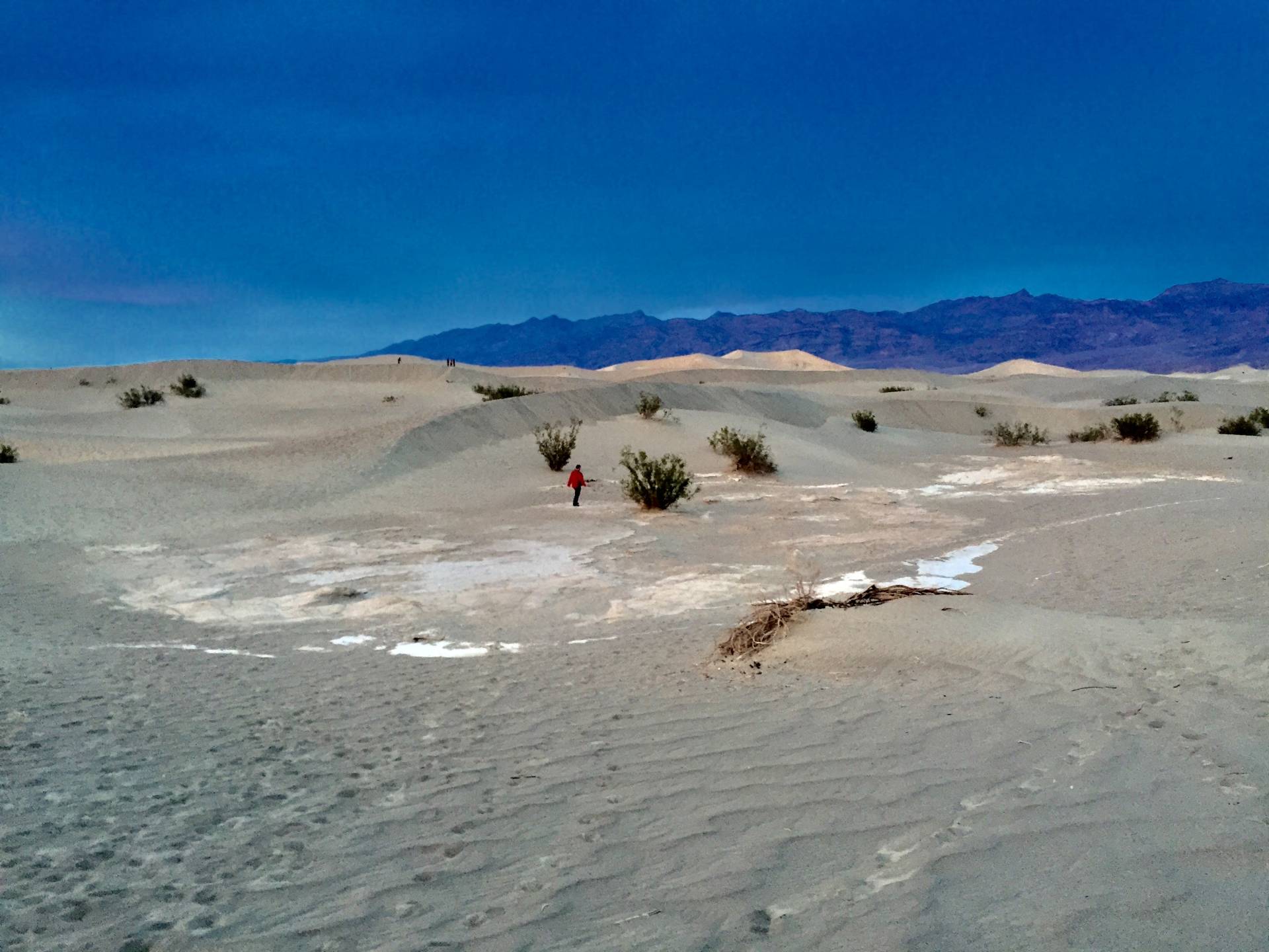 Hiking in the Mesquite Sand Dunes, Death Valley National Park, California