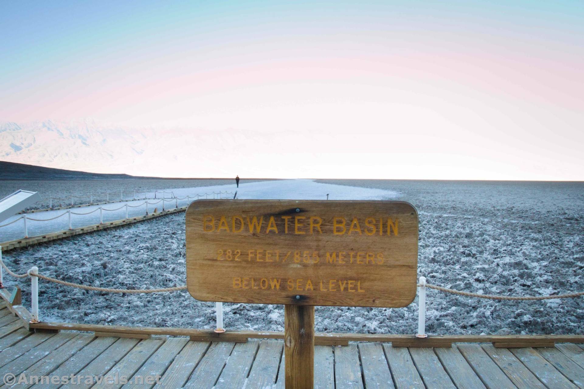 Badwater Basin sign, Death Valley National Park, California