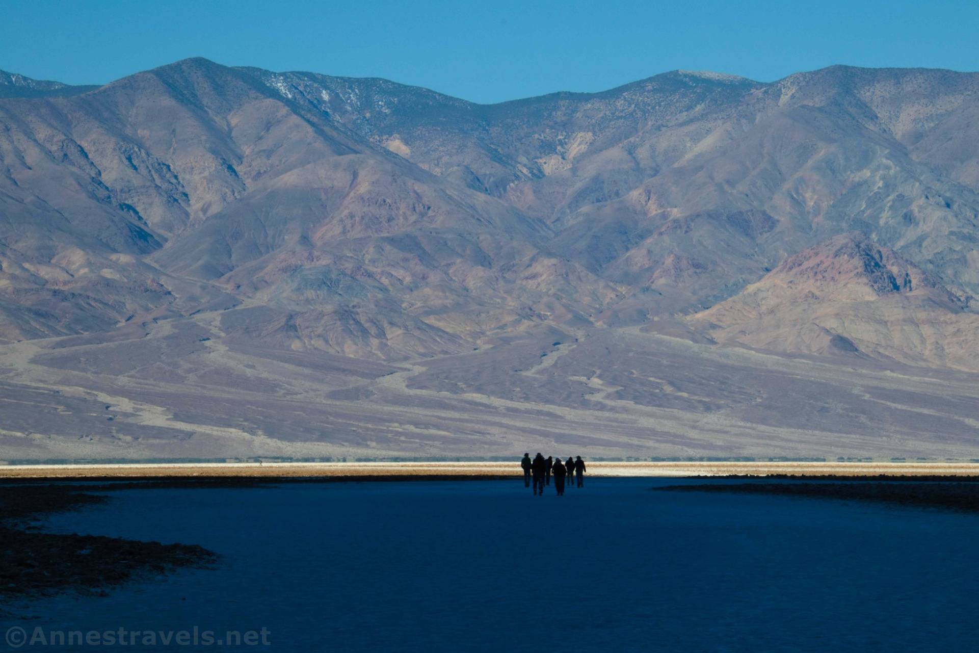 Walking out onto the Salt Flats at Badwater Basin, Death Valley National Park, California